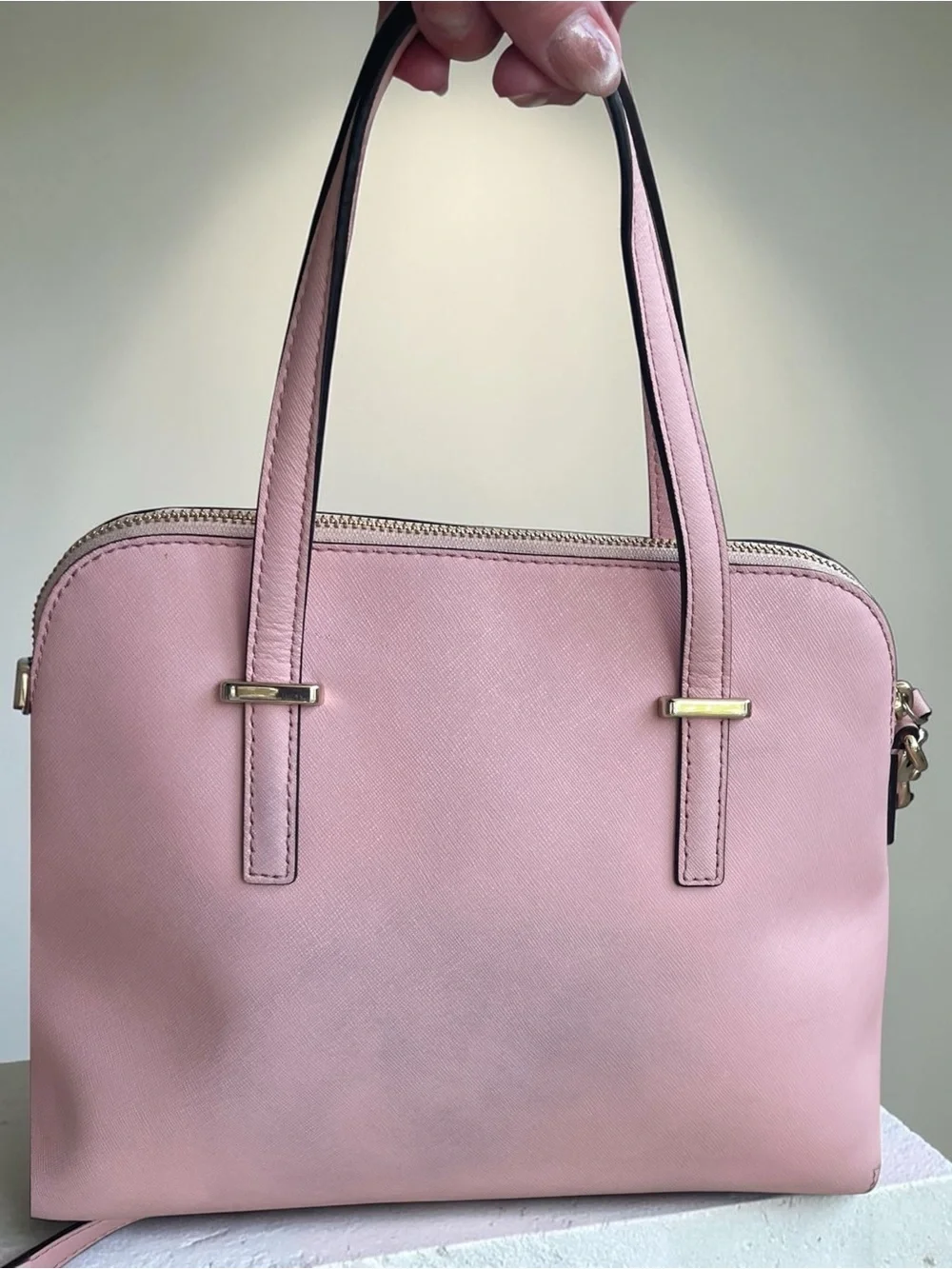 Kate Spade Cedar Street Maise Pale Pink Leather Satchel Crossbody Bag